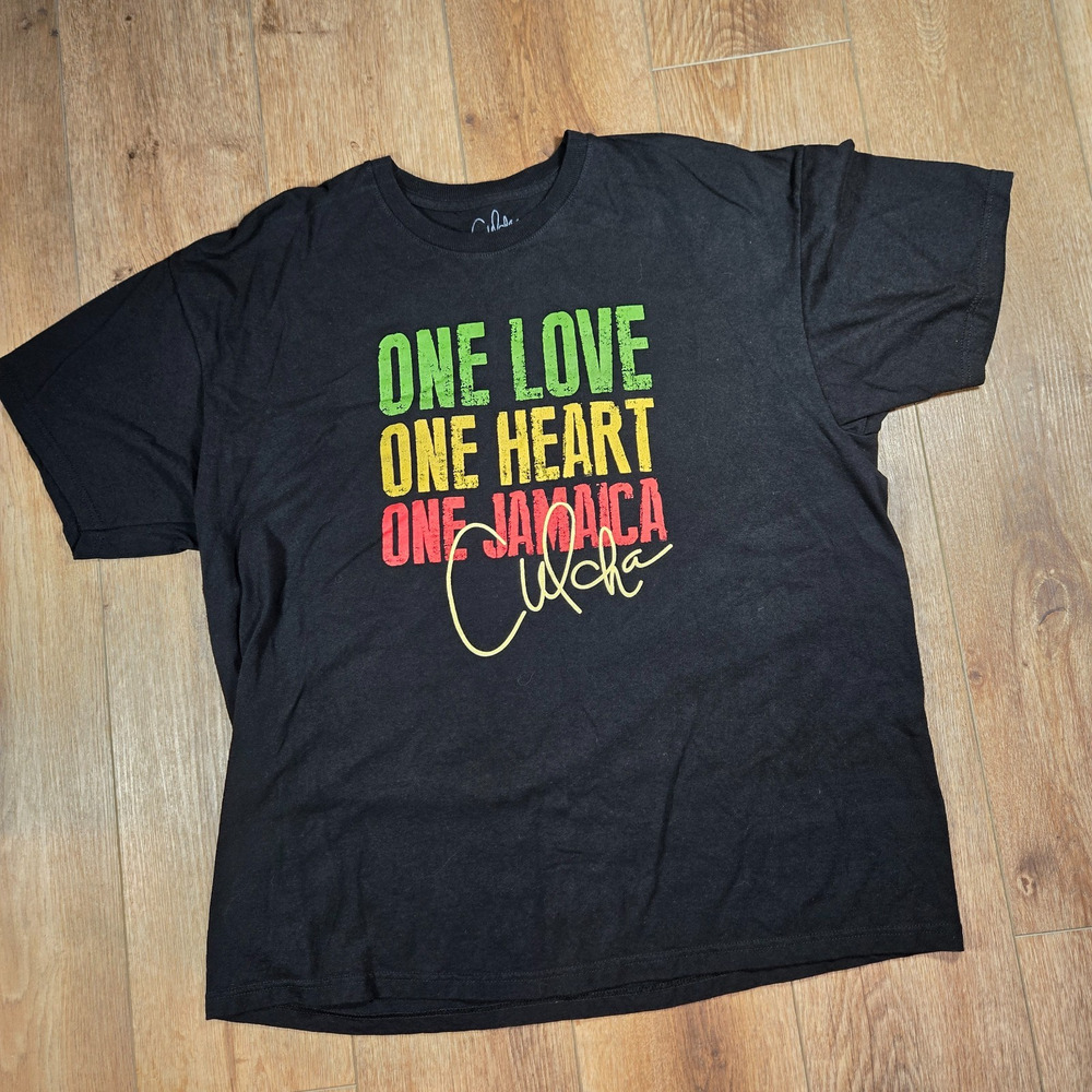 Vintage Culcha One Love Reggae T Shirt XL Red Made Jamaica Roots Lifestyles Tee